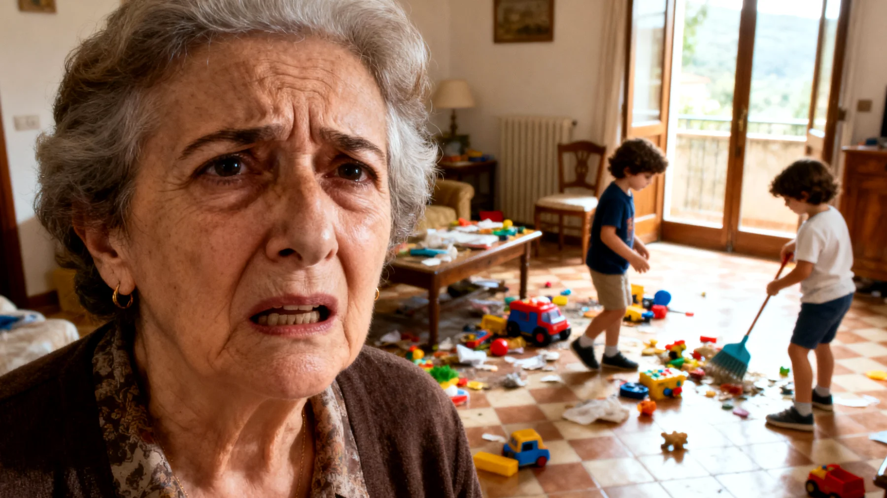 Nonna con nipoti bambini che non collaborano nelle attività quotidiane (riordino giochi, preparazione per uscire, pasti) creando frustrazione e senso di impotenza"