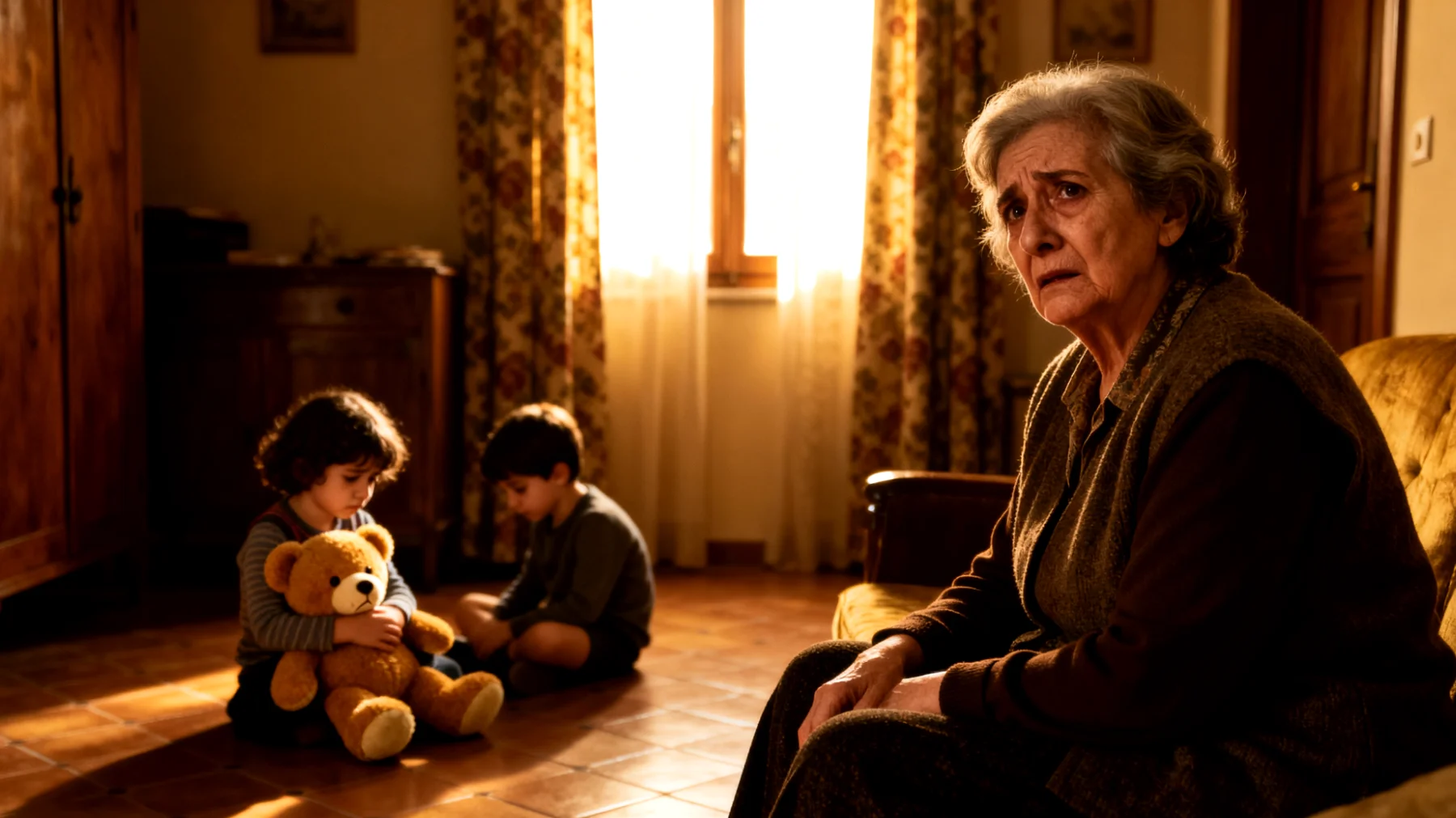 Nonna in difficoltà nel sostenere i nipoti bambini durante un periodo di cambiamento familiare importante (separazione dei genitori, trasloco, cambio scuola o arrivo di un nuovo fratellino), con bambini che manifestano regressioni comportamentali, paure notturne o chiusura emotiva"